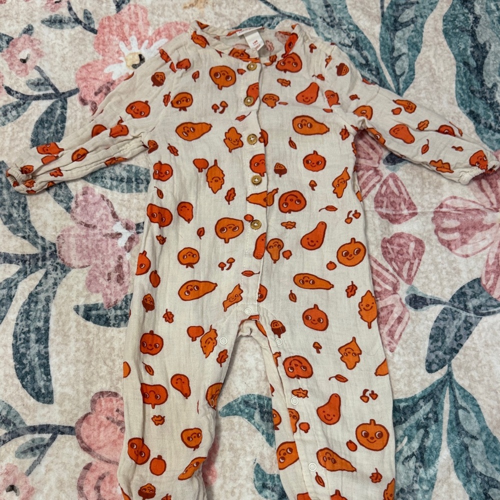Adorable Orange Print Kids One Piece